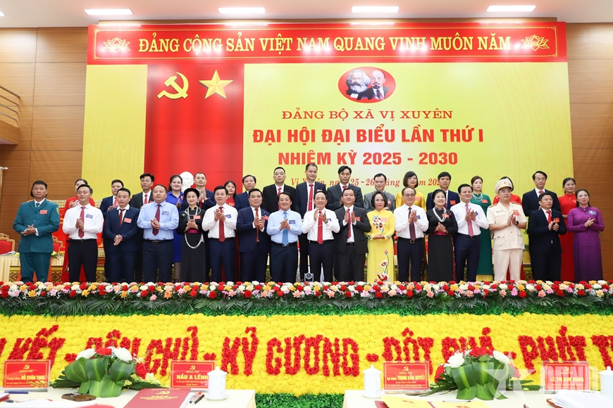 Đại tướng Trịnh Văn Quyết dự Đại hội đại biểu Đảng bộ xã Vị Xuyên lần thứ I, nhiệm kỳ 2025-2030